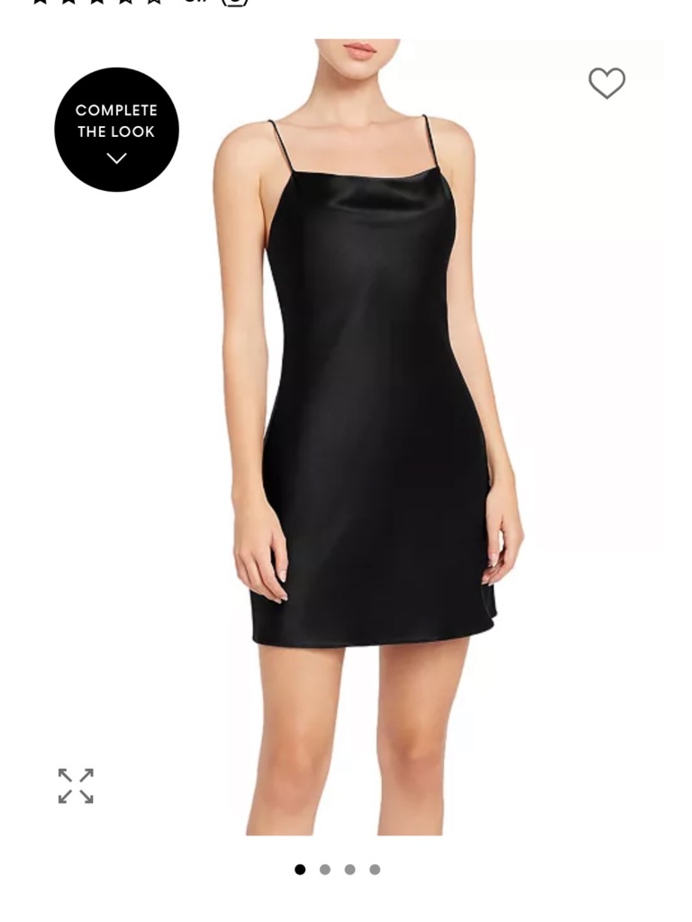 Alice + Olivia Black Harmony Satin Slip Mini Dress